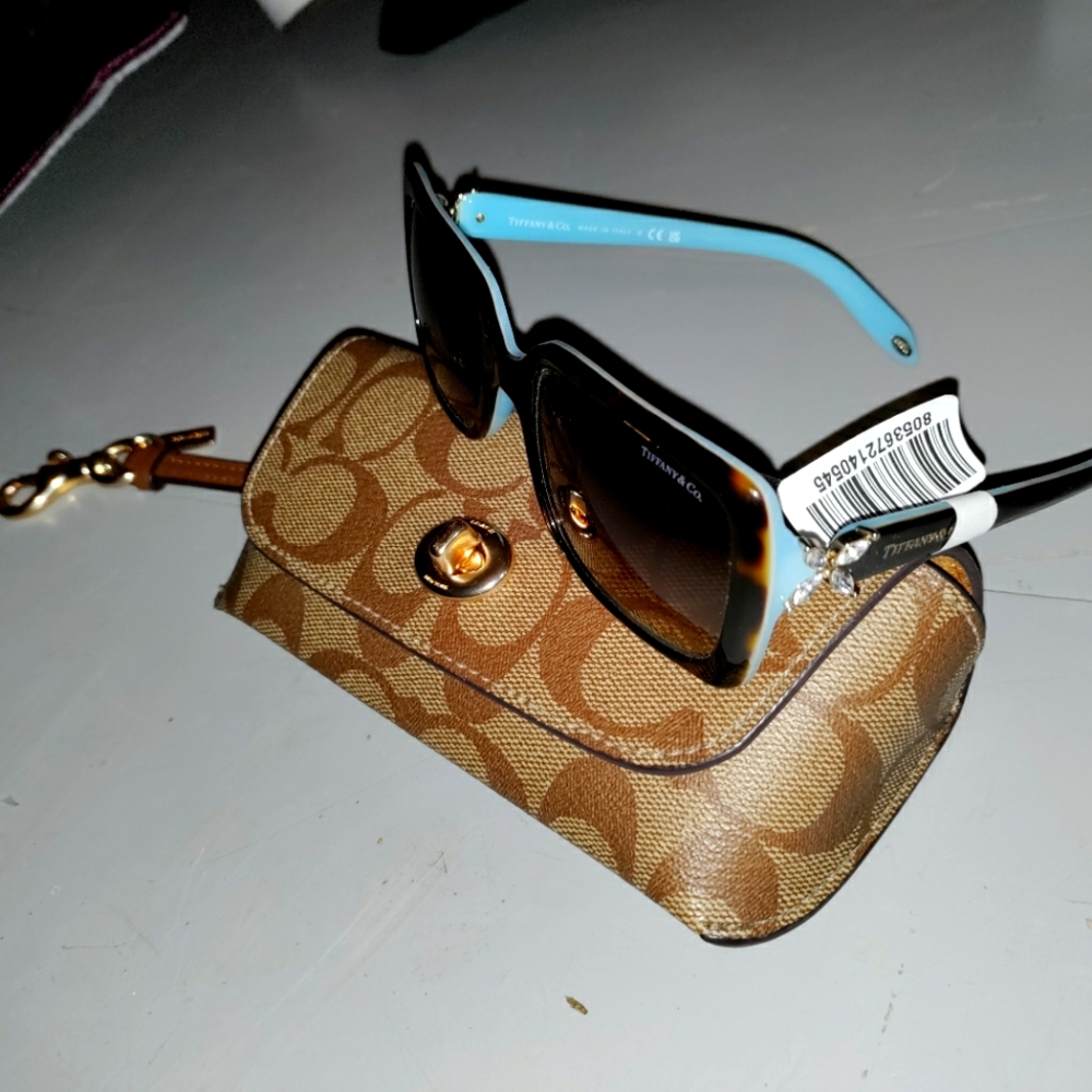 Coach sunglass case with Tiffany Co Glasses